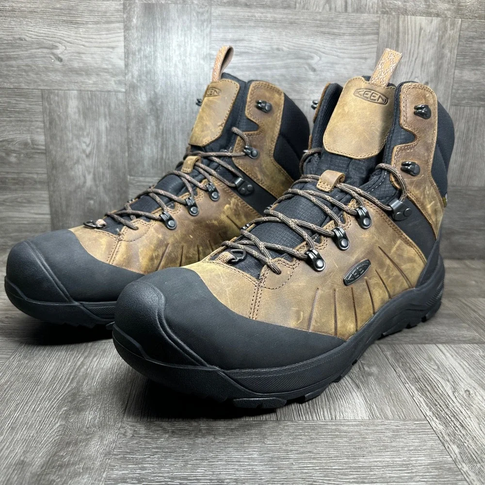 KEEN Revel IV Mid Polar Hiking Boots Mens 15 Brown Waterproof Leather NEW